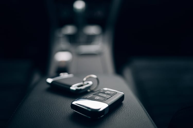 car keys on center console