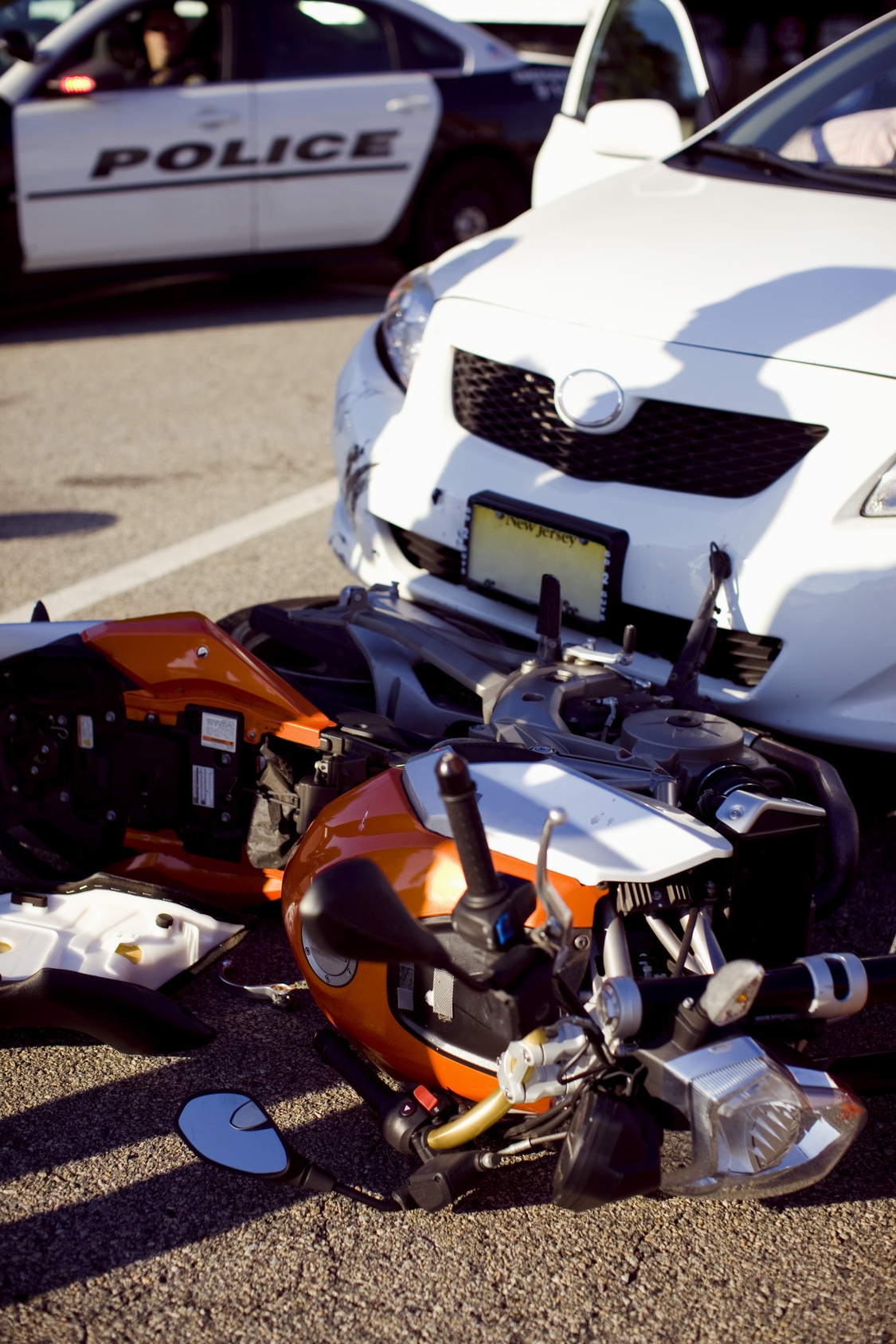 motorcycle struck by car