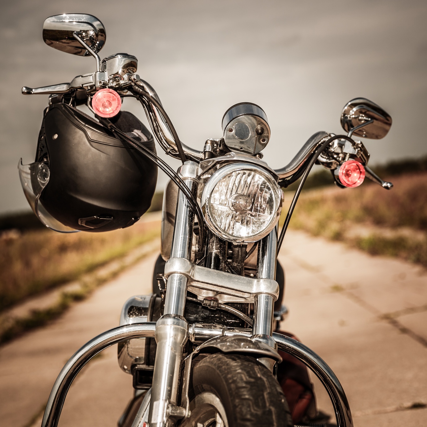 a parked motorcycle