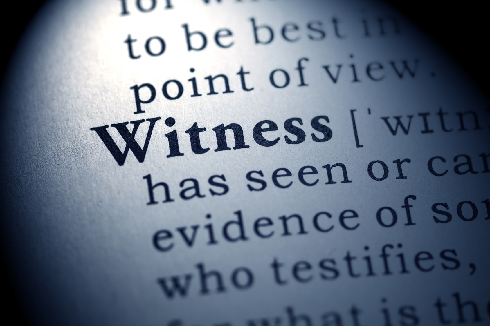 the word witness in a dictionary