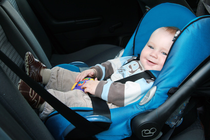 Baby in car seat A baby in a car seat