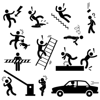 Caution Safety Danger Car Accident Slippery Fall Caution Safety Danger Car Accident Slippery Fall