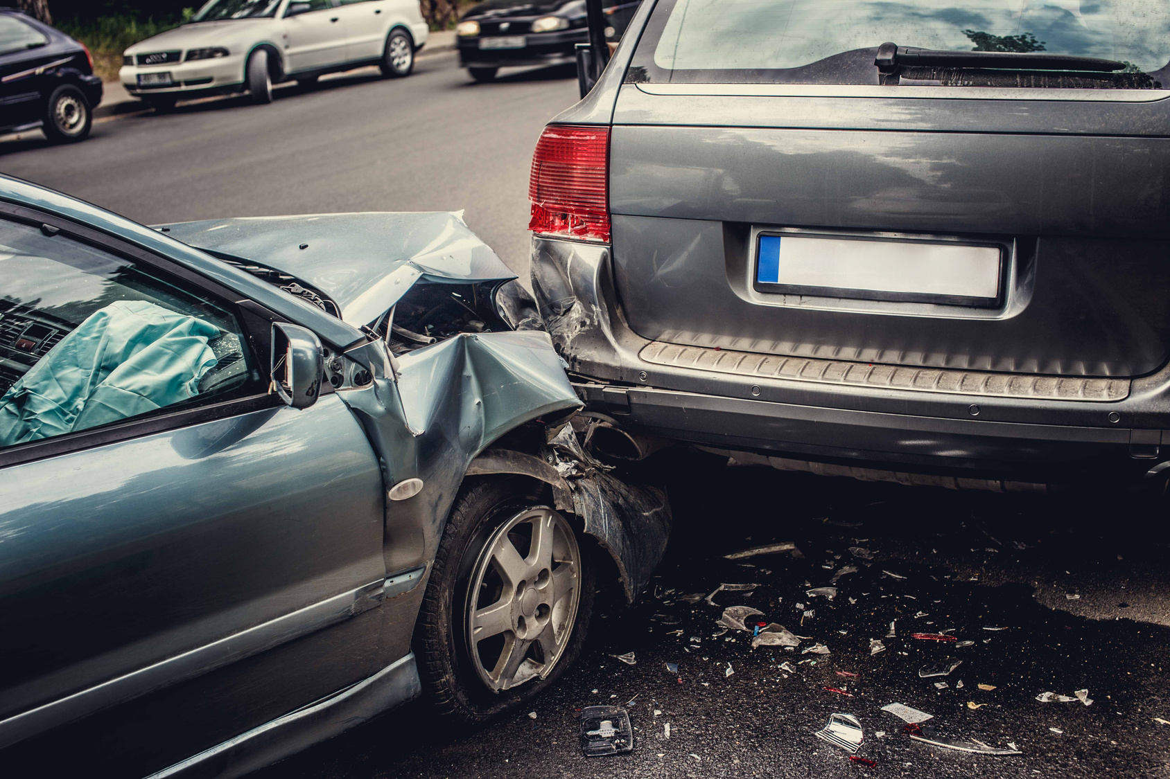 Car accident on the street. Car accident on the street.