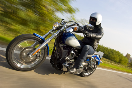 custom Man riding a motorcycle