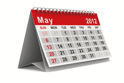 2012 year calendar. May. Isolated 3D image 2012 year calendar. May. Isolated 3D image