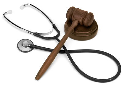 gavel & stethescope A gavel and stethoscope