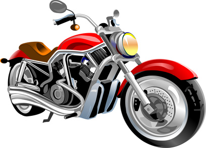 Red motorbike A cartoon motorcycle