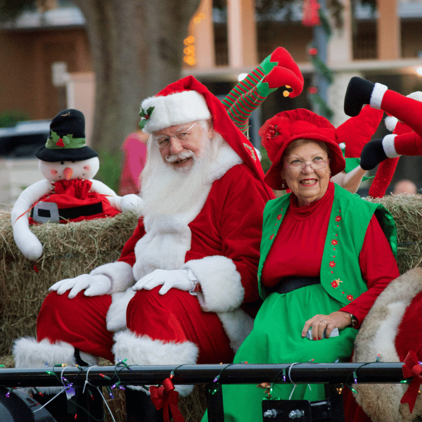 Santa and Mrs Claus at Dade City Christmas Stroll