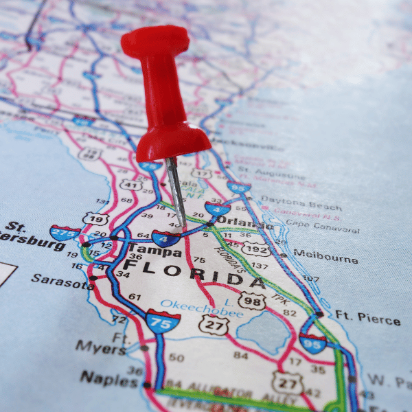 lowman law firm central florida florida map with a red pin in central florida